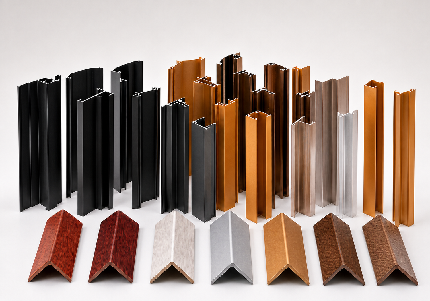 Aluminum profiles and corner finishing pieces