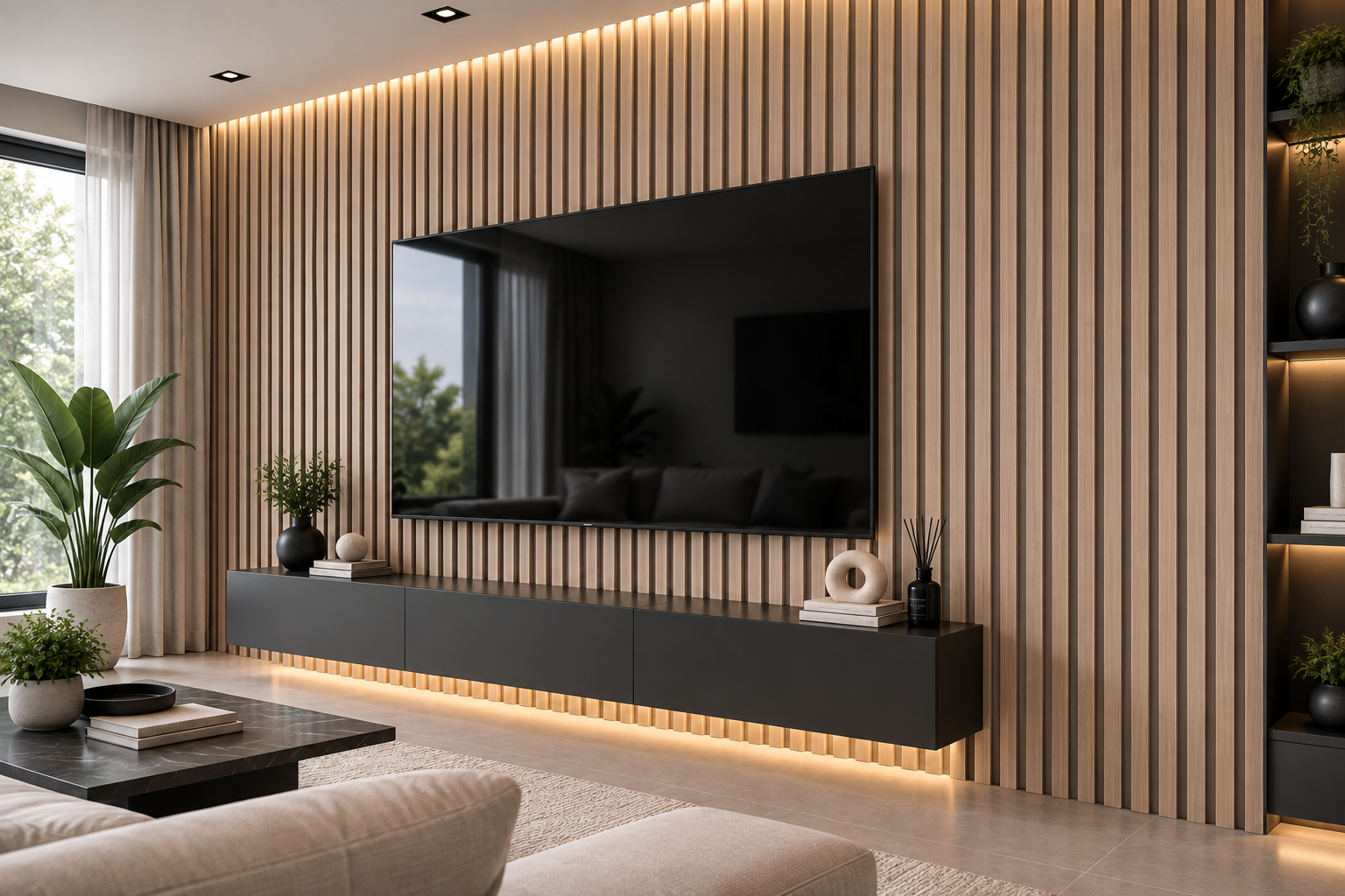 P12 WPC wall panel installed in a finished Minnesota interior